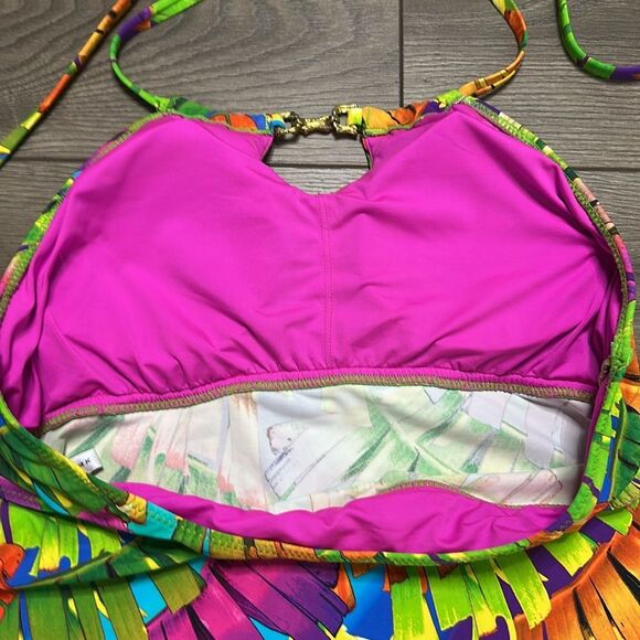 Trina Turk Polynesian Palms Two Piece Tankini Hipster Bottoms Multicolor *Size 8 - Picture 7 of 15